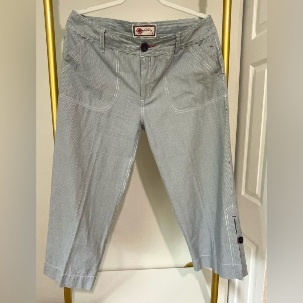 Adventure Cotton Striped Crop Pant Size 12